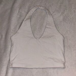 Brandy Melville White Halter Neck Crop Top